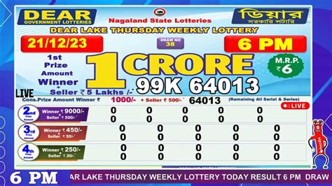 [LIVE] Lottery 6:00 PM Dear nagaland state lottery live draw .
